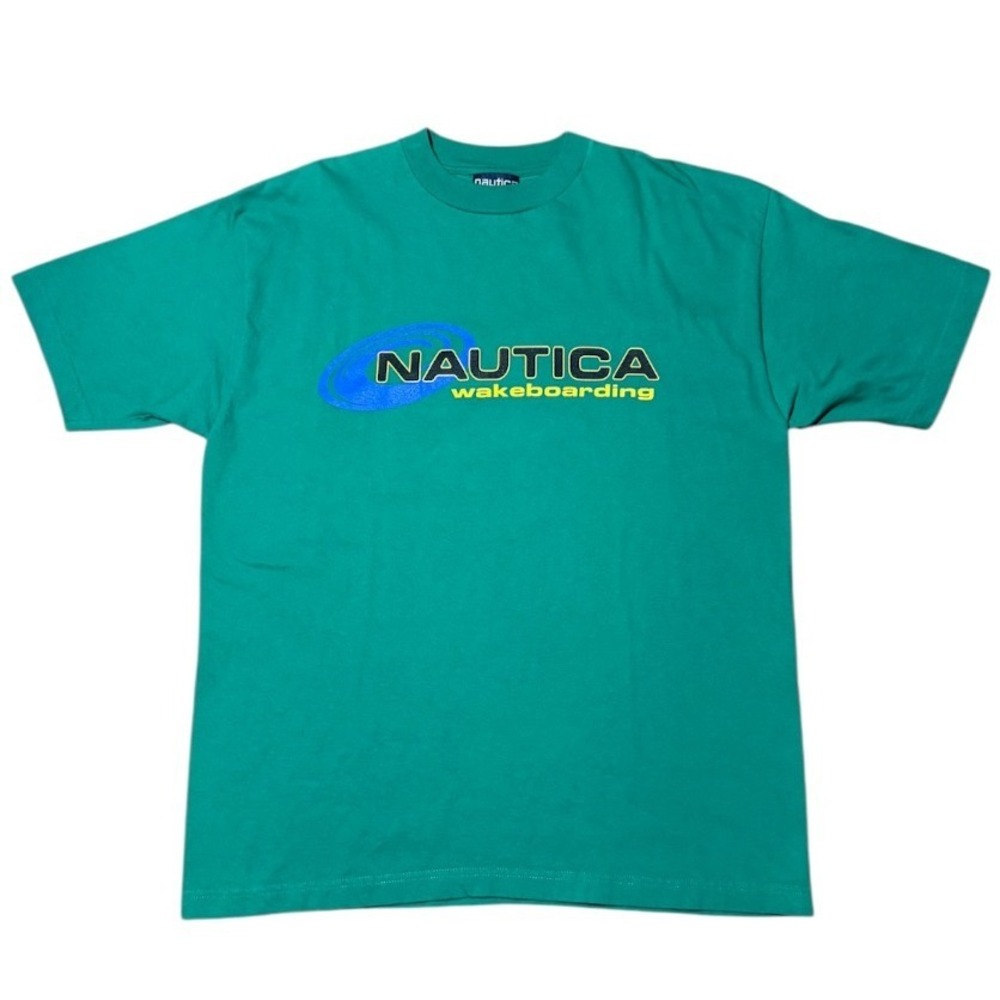 Vintage 90s Nautica Wakeboarding Surf Beach Ocean Single Stitch USA Logo T-shirt